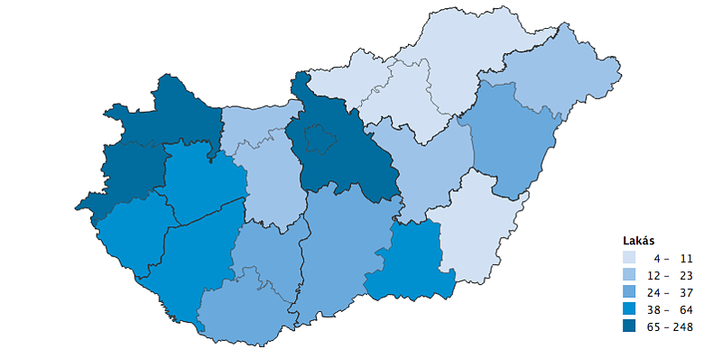 megyei adatok térkép